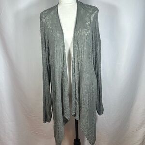 Torrid Sage Green Asymmetrical Pointelle Cardigan